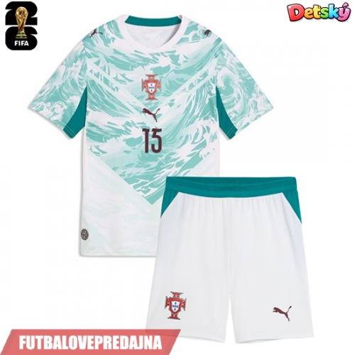 Lacne Dětský Futbalové dres Portugalsko Joao Neves #15 MS 2026 Krátky Rukáv - Preč (+ trenírky)